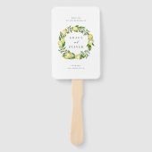Éventail Programme de mariage botanique au citron et au feu (Devant)