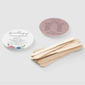 Éventail Programme de mariage botanique bleu mauve de la Ma (Non-assemblé)