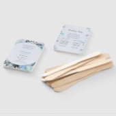Éventail Programme de mariage botanique bleu poussiéreux (Non-assemblé)