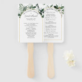 Éventail Programme de mariage botanique d'arche moderne (Devant et derrière)