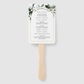Éventail Programme de mariage botanique d'arche moderne (Dos)
