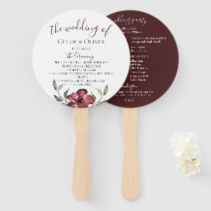 Éventail Programme de mariage botanique de Bourgogne