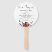 Éventail Programme de mariage botanique de Bourgogne (Devant)