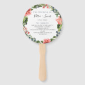 Éventail Programme de mariage botanique de corail de la Mar (Devant)