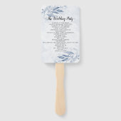 Éventail Programme de mariage botanique des Feuilles d'aqua (Dos)