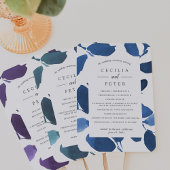 Éventail Programme de mariage botanique habillé | Indigo