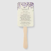 Éventail programme de mariage botanique lavande fans (Dos)