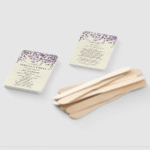 Éventail programme de mariage botanique lavande fans (Non-assemblé)