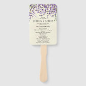 Éventail programme de mariage botanique lavande fans (Devant)