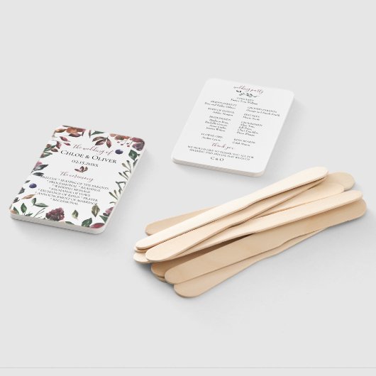 Éventail Programme de mariage botanique rustique (Non-assemblé)