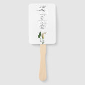 Éventail Programme de mariage botanique vert avec lys calla (Devant)