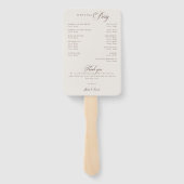 Éventail Programme de mariage calligraphié Choco Ivory Clas (Dos)