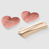 Éventail Programme de mariage calligraphié rose gold cœur r (Non-assemblé)