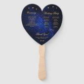 Éventail Programme de mariage céleste Étoiles dorées Lune É (Dos)