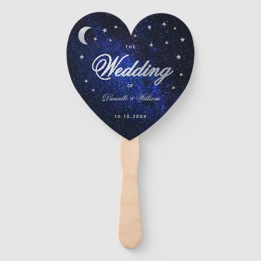 Éventail Programme de mariage céleste Stars de lune et Call (Devant)