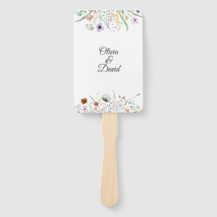 Éventail Programme de mariage champ de fleurs sauvages colo