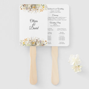 Éventail Programme de mariage Champ de fleurs sauvages en t