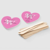 Éventail Programme de mariage chic avec monogramme rose et  (Non-assemblé)