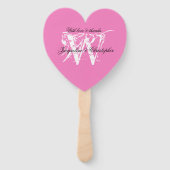 Éventail Programme de mariage chic avec monogramme rose et  (Devant)