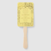 Éventail Programme de mariage chic et glamour en or jaune (Dos)
