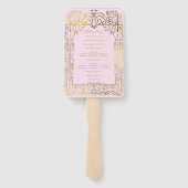 Éventail Programme de mariage chic et glamour rose or déco (Dos)