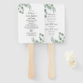 Éventail Programme de mariage chic moderne avec verdure d'e (Devant et derrière)