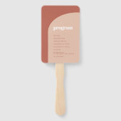 Éventail Programme de mariage chic pêche en terre cuite (Dos)