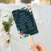 Éventail Programme de mariage chic succulents et or