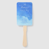 Éventail Programme de mariage Ciel et colombes à l'aquarell (Devant)