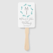 Éventail Programme de mariage circulaire à feuille de palmi (Devant)