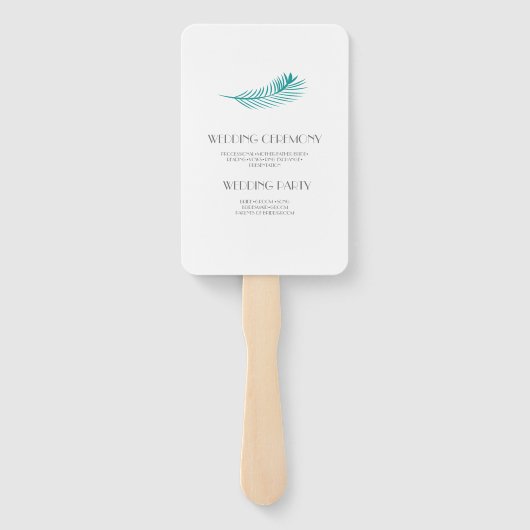 Éventail Programme de mariage circulaire avec logo de feuil (Dos)