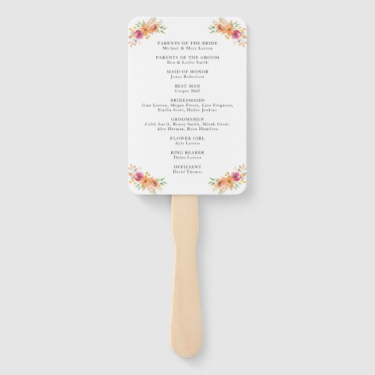 Éventail Programme de mariage Citrouille d'automne Ventilat (Dos)