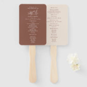 Éventail Programme de mariage citrouille rouille terracotta (Devant et derrière)