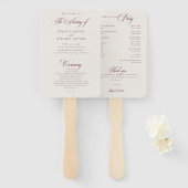 Éventail Programme de mariage classique calligraphié en ivo (Devant et derrière)