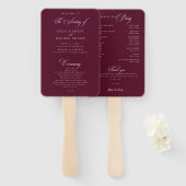 Éventail Programme de mariage classique calligraphié en ivo (Devant et derrière)
