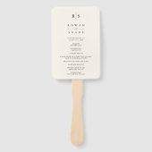 Éventail Programme de mariage classique de Monogramme noir  (Devant)