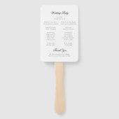 Éventail Programme de mariage classique en noir et blanc (Dos)