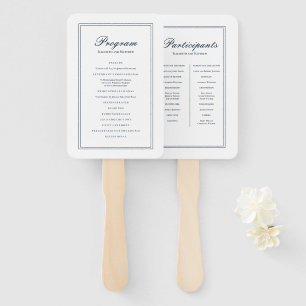 Éventail Programme de mariage classique et simple et élégan