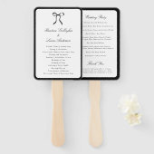 Éventail Programme de mariage classique Simple Bow (Devant et derrière)