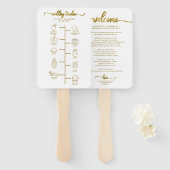 Éventail Programme de Mariage Cocktail - Icon Mariage de Bi (Devant et derrière)