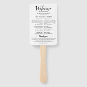 Éventail Programme de Mariage Cocktail - Icône de Bienvenue (Dos)