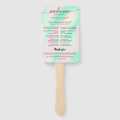 Éventail Programme de Mariage Cocktail - Icône de Bienvenue (Dos)