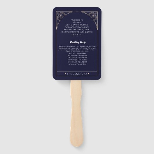 Éventail Programme de mariage Coeurs Cristaux Tarot Lune ét (Dos)