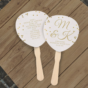 Éventail Programme de mariage Confetti Gold Blush Ventilate
