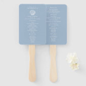 Éventail Programme de mariage Coquillages Côtiers (Devant et derrière)