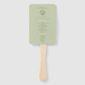 Éventail Programme de mariage côtier en coquillage vert sau (Devant)