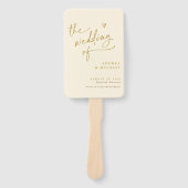 Éventail Programme de mariage crémeux et Gold Fun (Devant)