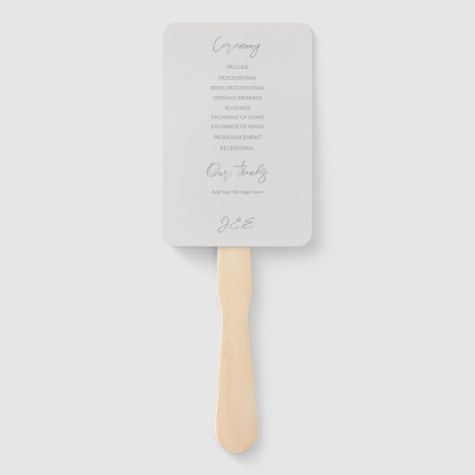 Éventail Programme de mariage cygne (Dos)