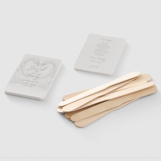 Éventail Programme de mariage cygne (Non-assemblé)