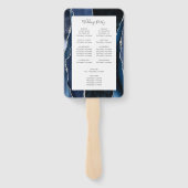 Éventail Programme de mariage d'âge d'argent bleu marine (Dos)